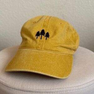 Yellow Dad Hat Pine Tree Embroidery